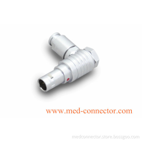 Metal elbow push-pull connector compatible with Lemo B series FHG plug